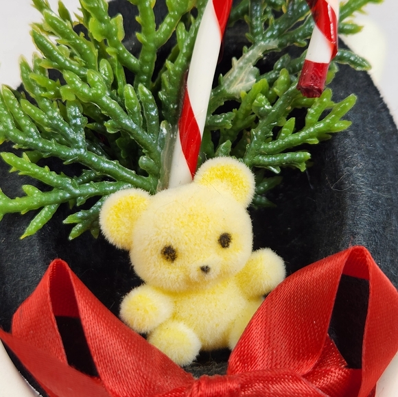 Two Vintage Decorated Top Hat Ornaments Vtg Handmade - Picture 12 of 12